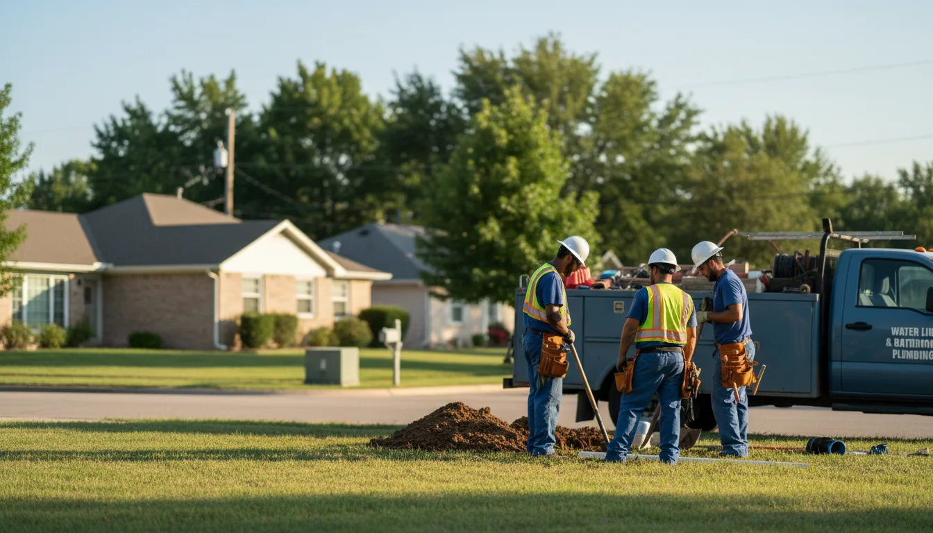 Residential water line and bathroom plumbing service in Tuskahoma, OK
